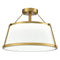 Drum Ceiling Light Semi Flush Mount Gold Finish Dimmable LED Light